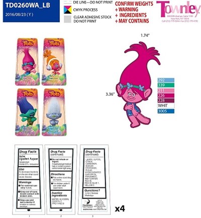 Label - Trolls 4 pack  label
